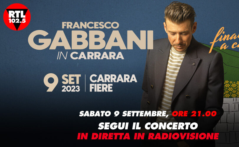 Francesco Gabbani a Carrara, il concerto in diretta su RTL 102.5 dalle 21.30