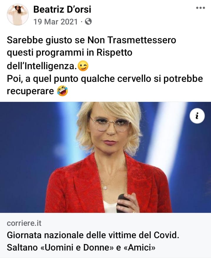 Beatriz d'Orsi contro Uomini e Donne