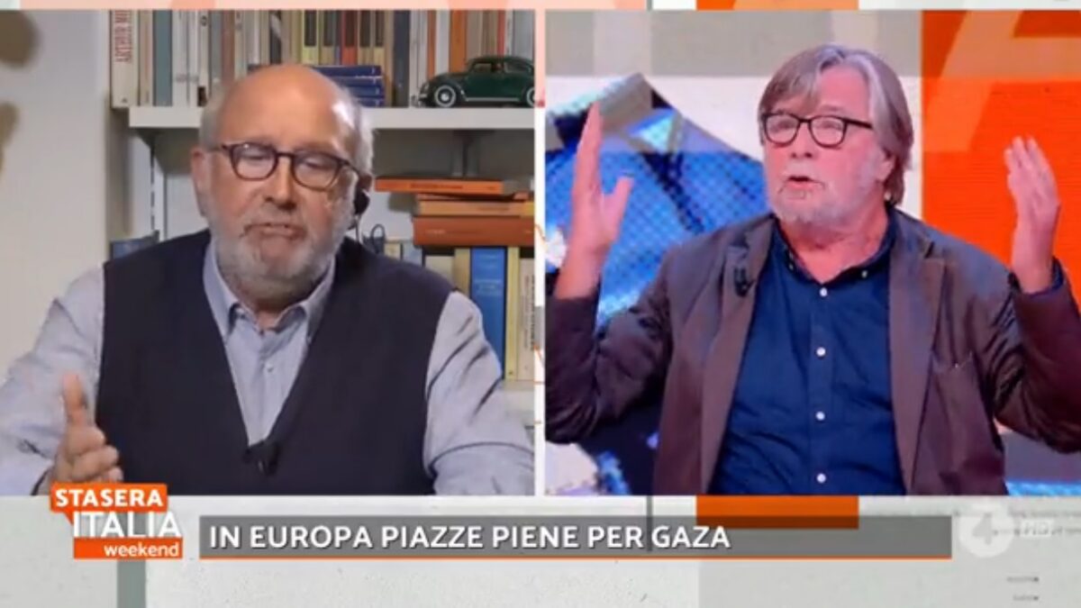 Stasera Italia Weekend, violento scontro tra Battista e Sansonetti: “Non fare il pagliaccio”