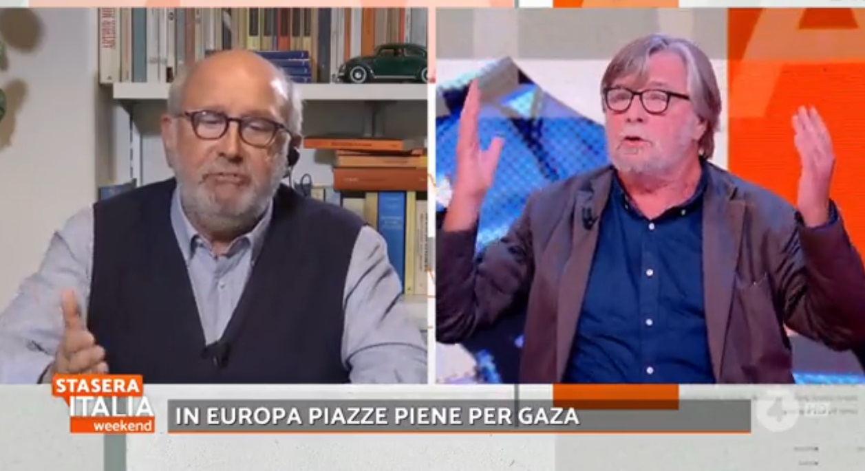 Stasera Italia Weekend, violento scontro tra Battista e Sansonetti: “Non fare il pagliaccio”
