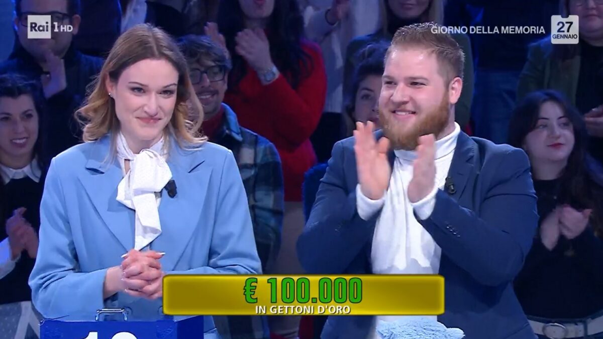 Affari tuoi, Mattia Mainente e sua moglie Letizia del Veneto vincono 100 mila euro con la Regione Fortunata