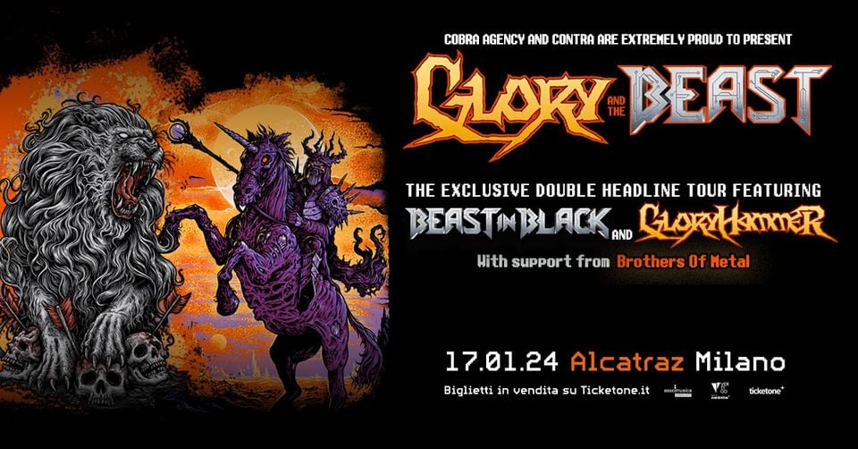 Gloryhammer e Beast In Black in concerto a Milano: tutti i dettagli sulla data del 17 Gennaio 2024