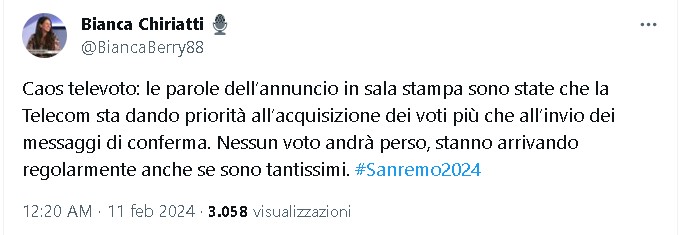 Caos televoto sanremo