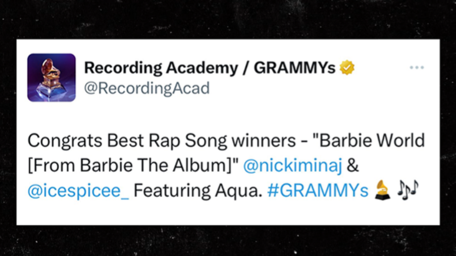 Grammy 2024, Miglior canzone rap a Barbie World di Nicki Minaj? Sì, anzi no, il vincitore è un altro