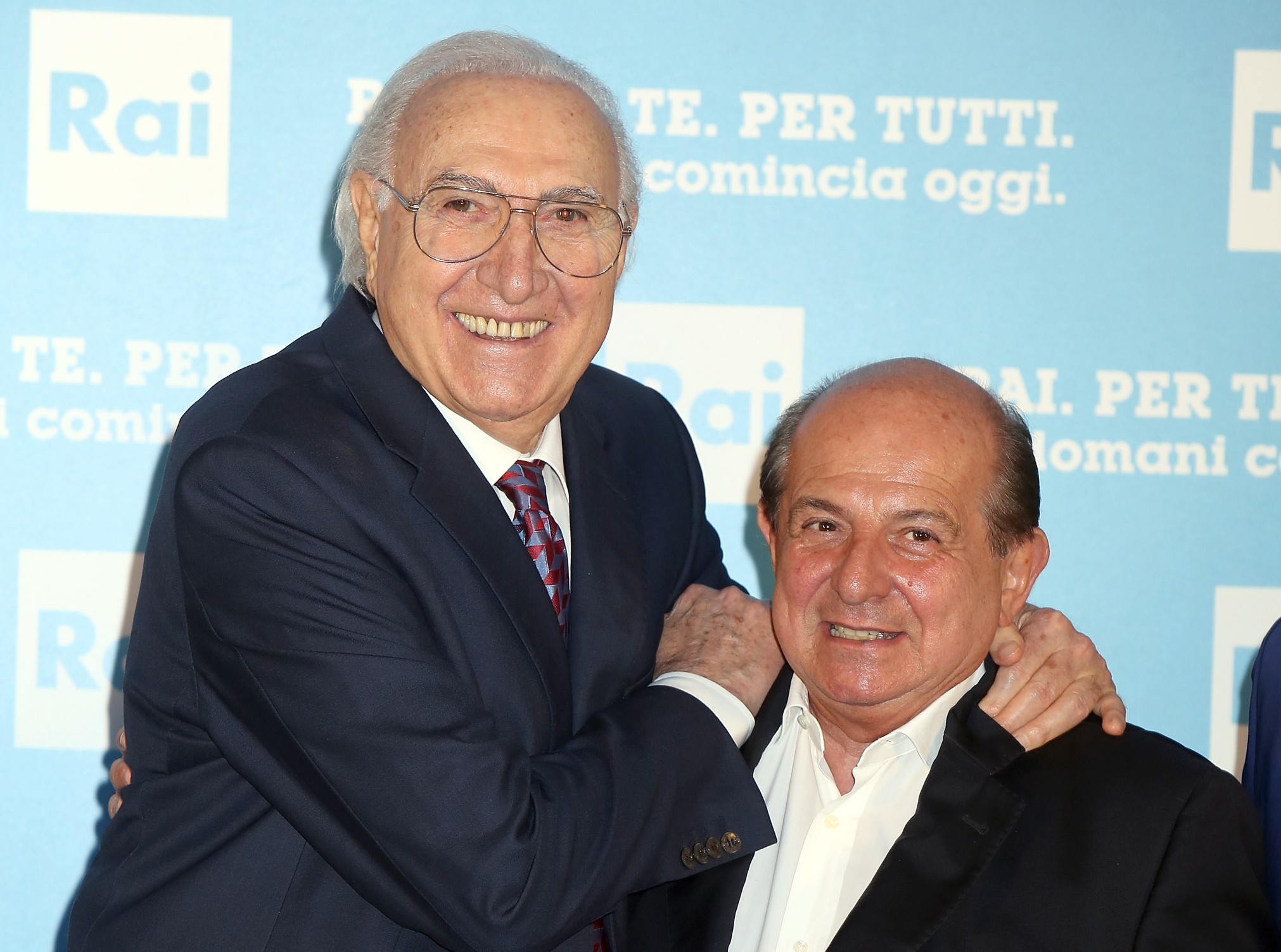 Pippo Baudo con Giancarlo Magalli insieme a La Tv fa 70 (Anteprima TvBlog)