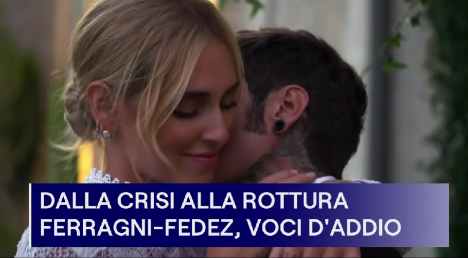 Chiara Ferragni-Fedez: la notizia della crisi matrimoniale nei titoli di Tg1 e TgLa7, il Tg5 la ignora