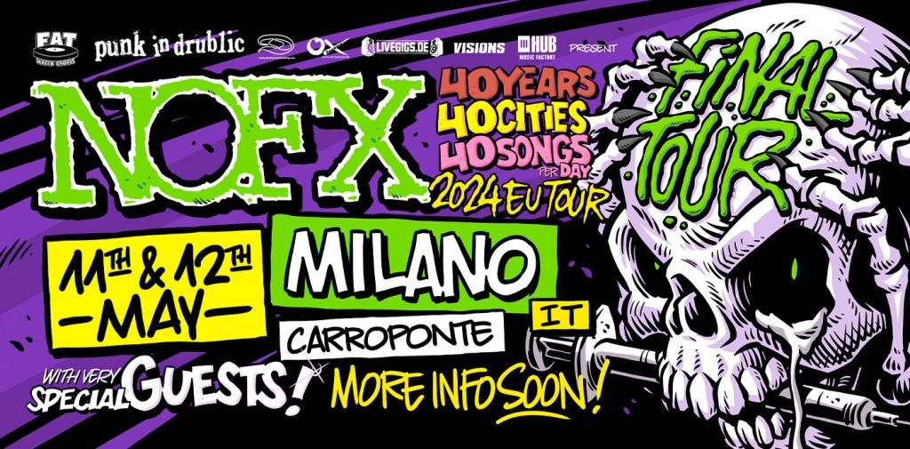 NOFX: Final Tour in Italia, ecco tutte le informazioni sui concerti