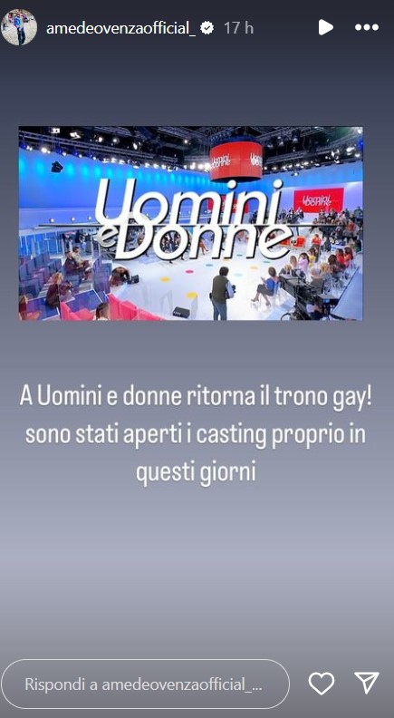 Uomini e Donne torna trono gay