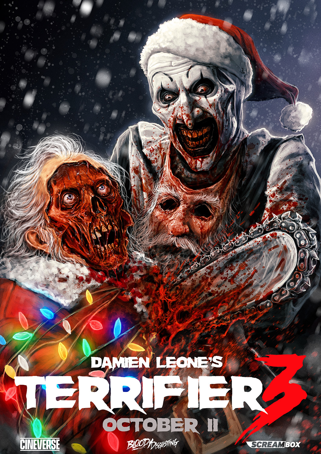 Nuovo trailer italiano di Terrifier 3 di Damien Leone con Lauren LaVera, Jason Patric e Tom Savini e David Howard Thornton come Art il Clown- Al cinema con Midnight Factory ad Halloween e dal 7 novembre.