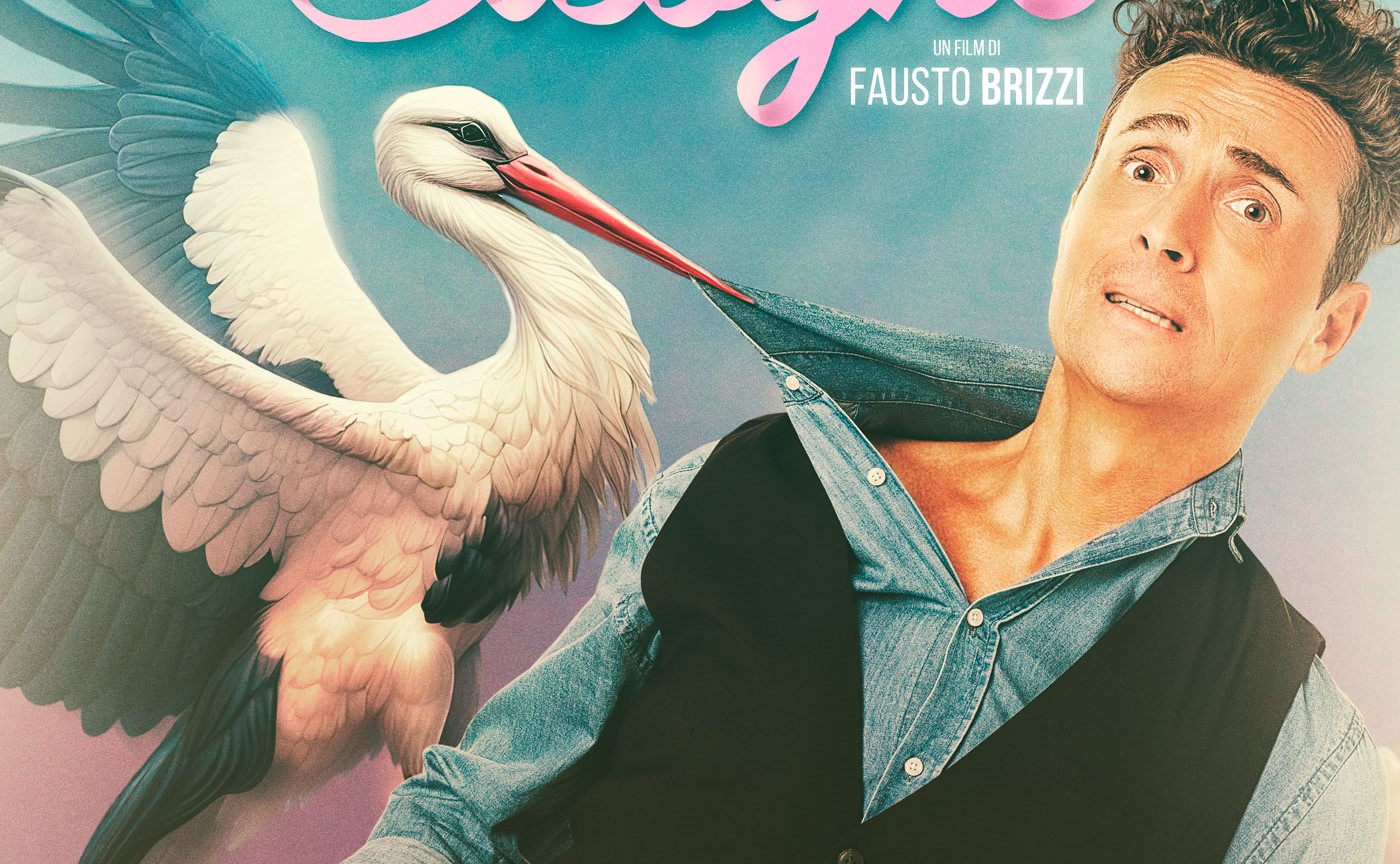 Dove osano le cicogne: primo poster del debutto al cinema da protagonista del comico Angelo Pintus diretto da Fausto Brizzi