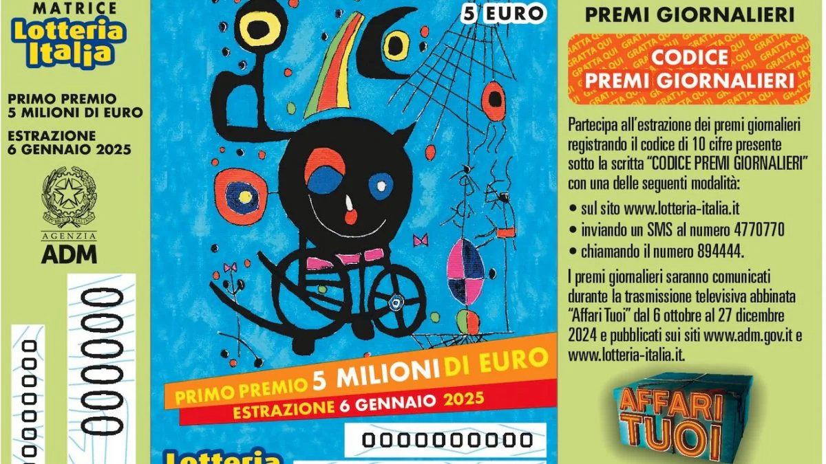 I biglietti vincenti della Lotteria Italia estratti il 6 gennaio 2025 nello speciale Affari Tuoi