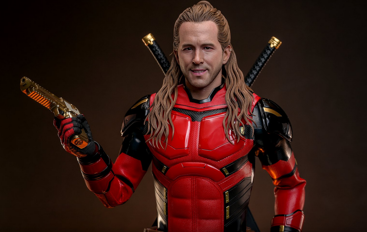 Foto della nuova action figure ufficiale Hot Toys del Nicepool di Ryan Reynolds nel film "Deadpool & Wolverine" aka "Deadpool 3" di Marvel Studios.