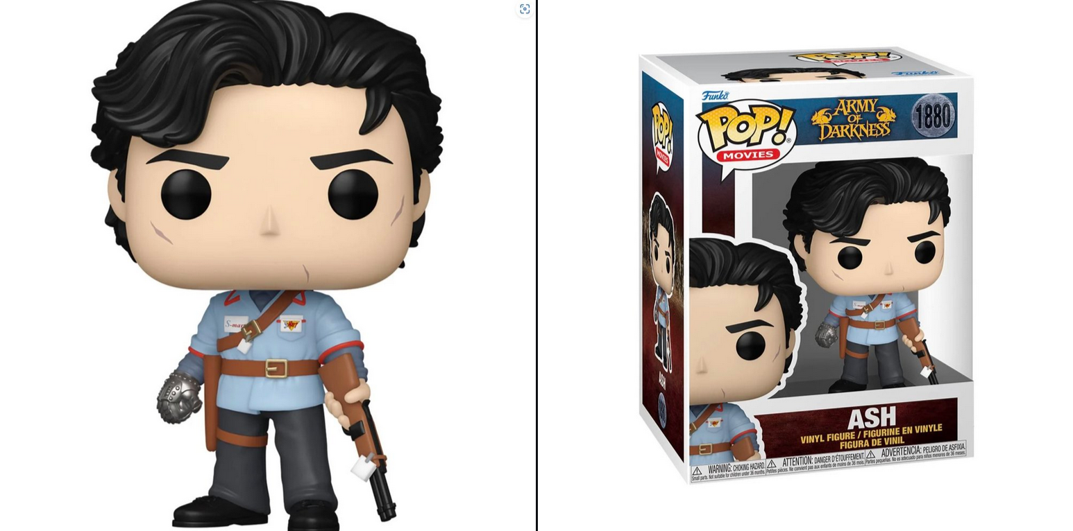 Direttamente dal terzo capitolo di Evil Dead, L'armata delle tenebre di Sam Raimi, due nuove figure in vinile dell'Ash ed Evil Ash di Bruce Campbell prodotte da Funko Pop! Movies.