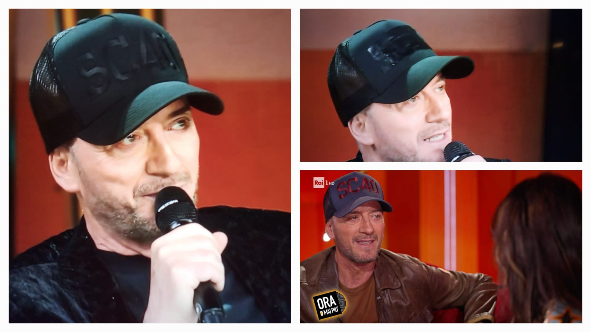 Ora o mai più, il cappello di Raf è un caso. Dopo due ore di diretta arriva la censura del logo