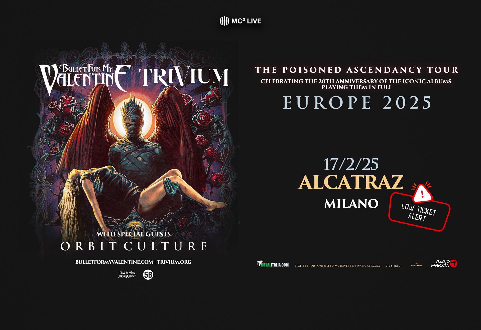 Trivium e Bullet For My Valentine a Milano: tutti i dettagli sul concerto del 17 Febbraio 2025