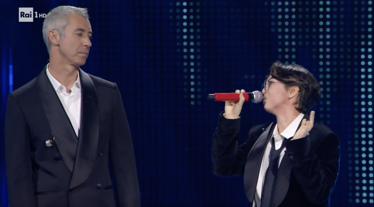 Paolo Kessisoglu e la figlia Lunita a Sanremo 2025 per cantare “Paura di me”