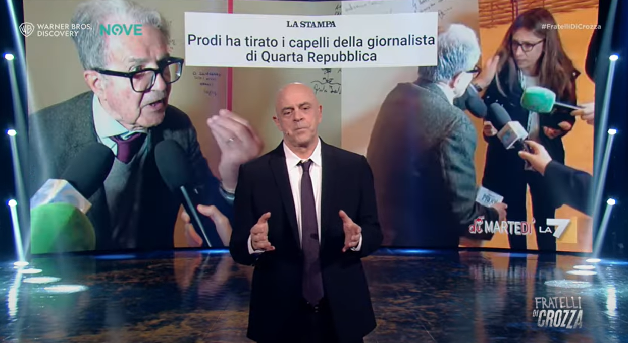 Crozza contro Prodi: “Ha smantellato l’Iri e trasformato l’Europa in un baraccone”