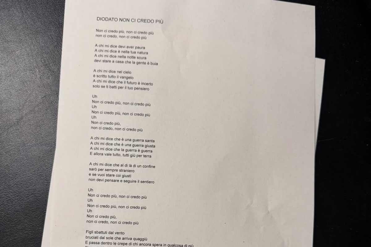 Diodato debutto nuovo singolo