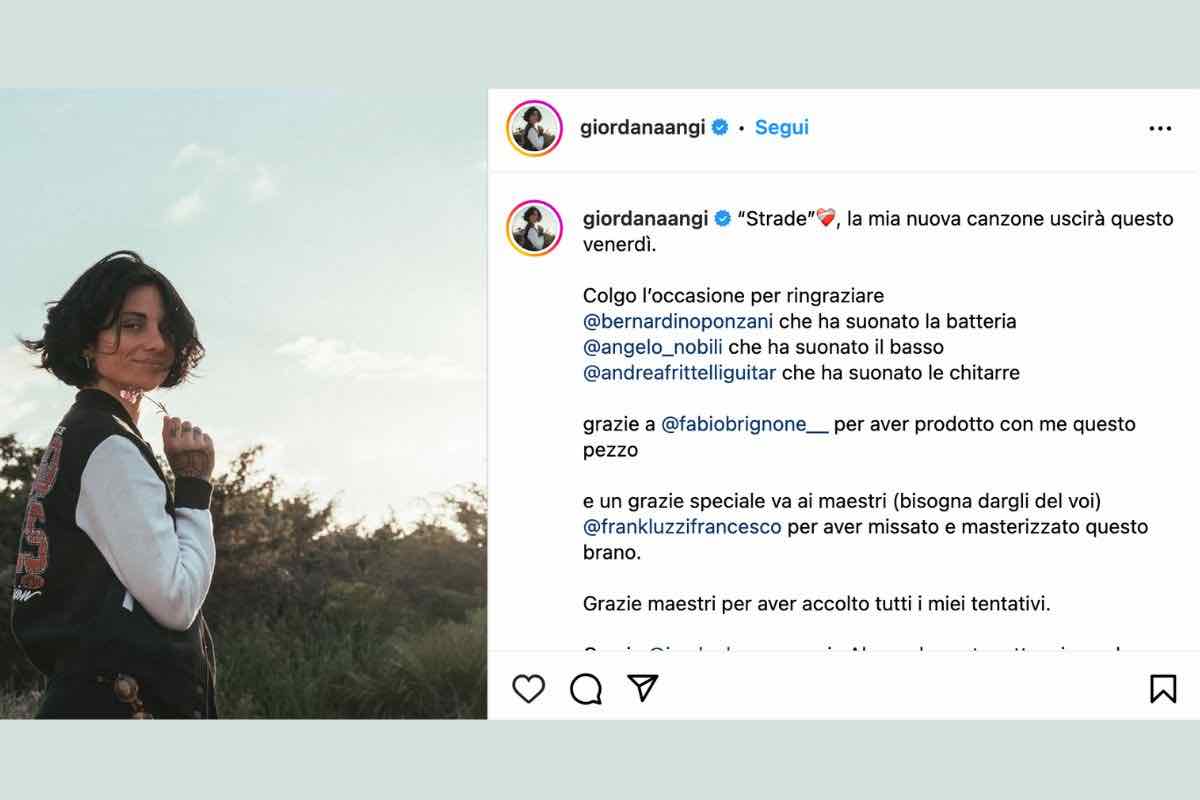 giordana angi nuovo singolo