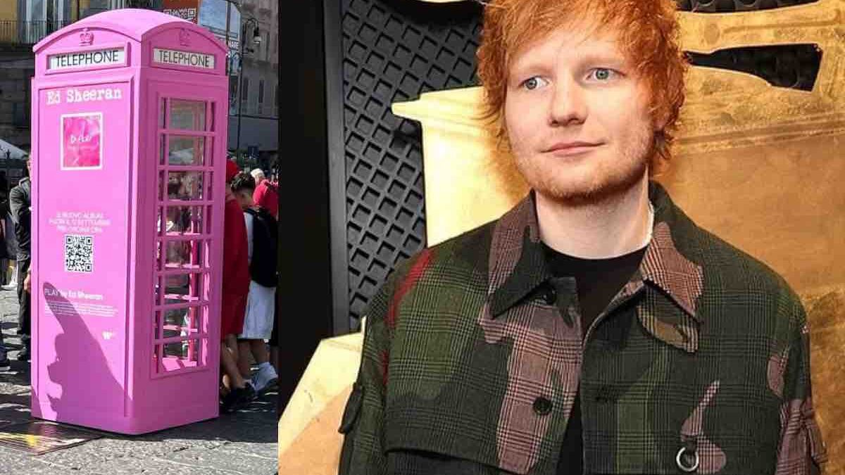 Cabina Telefonica Rosa in Piazza del Plebiscito: Napoli si Illumina per Ed Sheeran