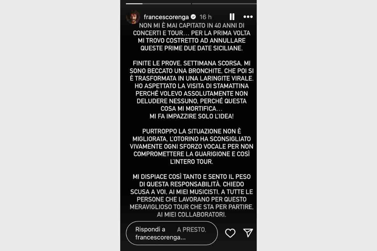 francesco renga come sta