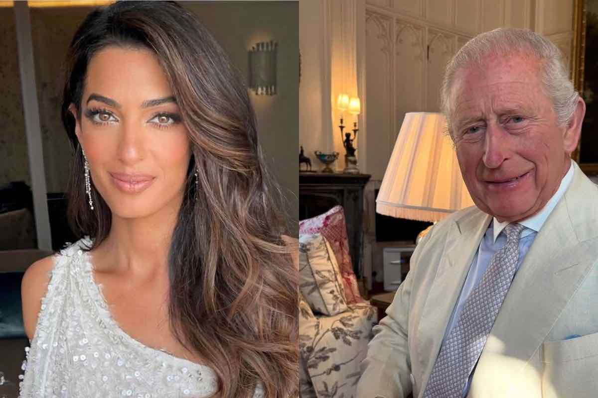 Amal, la moglie di Clooney incontra Re Carlo: cosa ha indossato per l’occasione