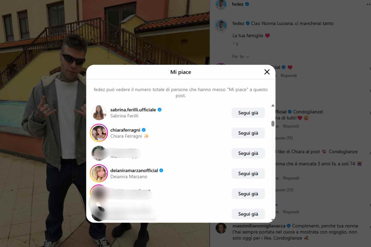cosa ha fatto chiara ferragni lutto fedez