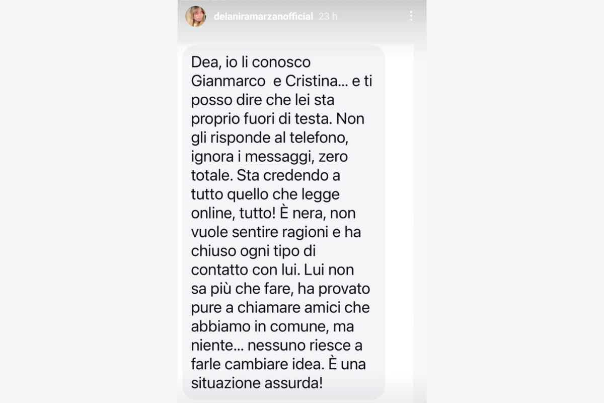 gianmarco e cristina aria di crisi