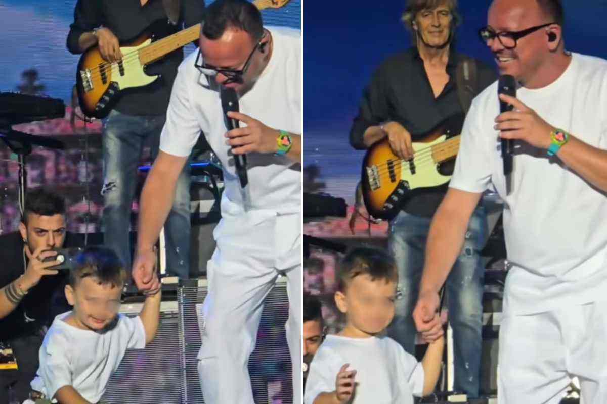 gigi d'alessio sul palco con francesco
