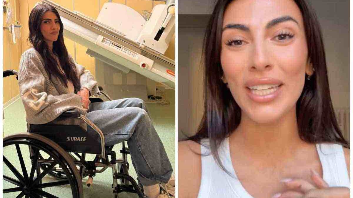 Cosa è successo a Giulia Salemi: la foto dall’ospedale sulla sedia a rotelle