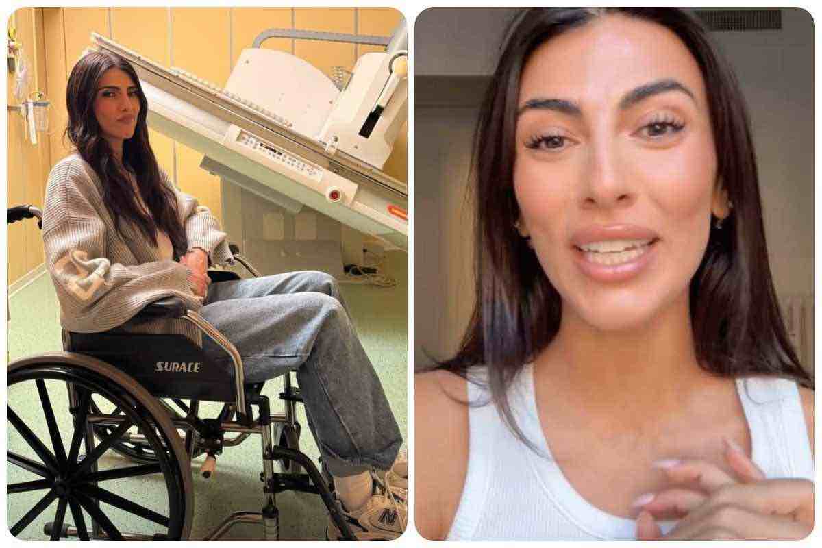 Cosa è successo a Giulia Salemi: la foto dall’ospedale sulla sedia a rotelle