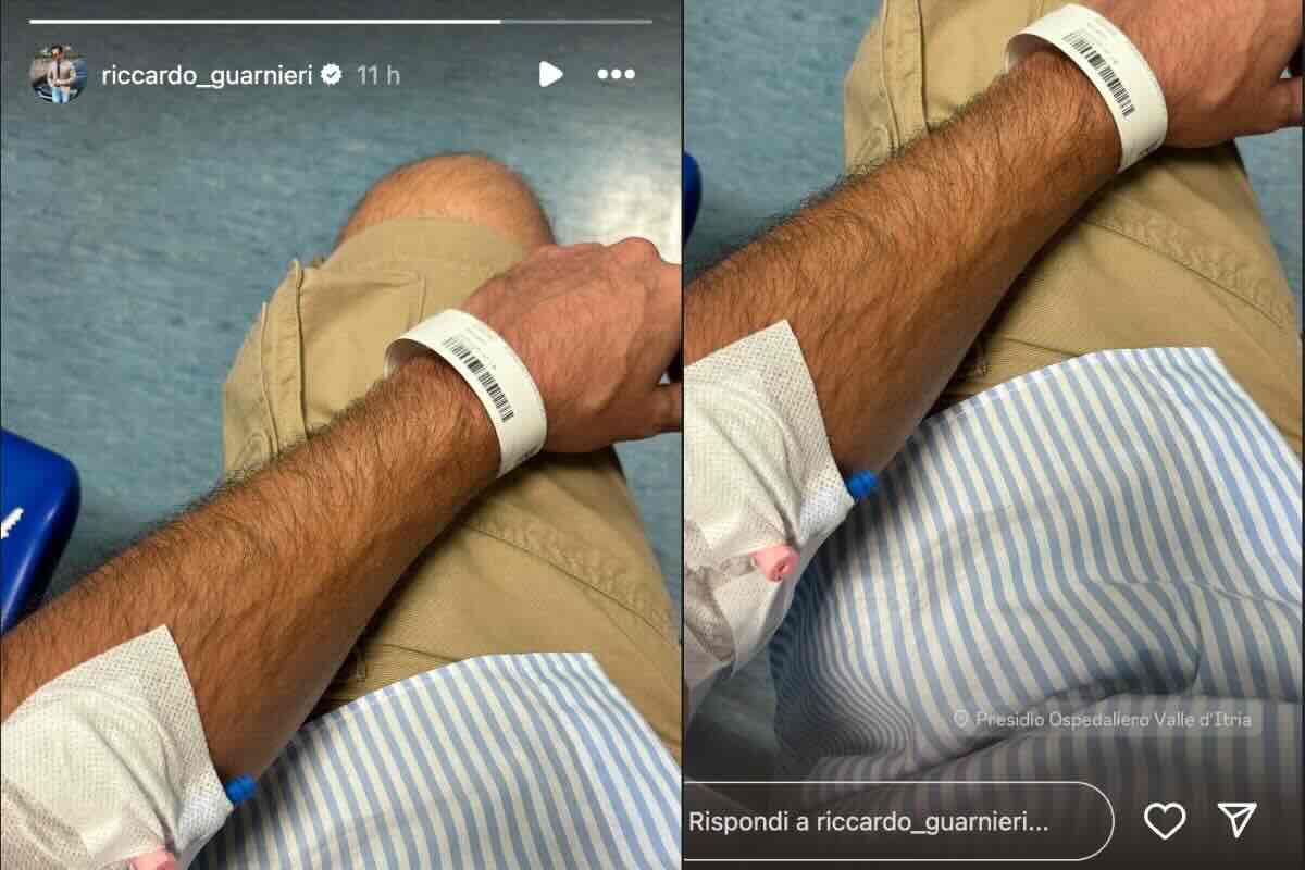 riccardo guarnieri e la foto in ospedale
