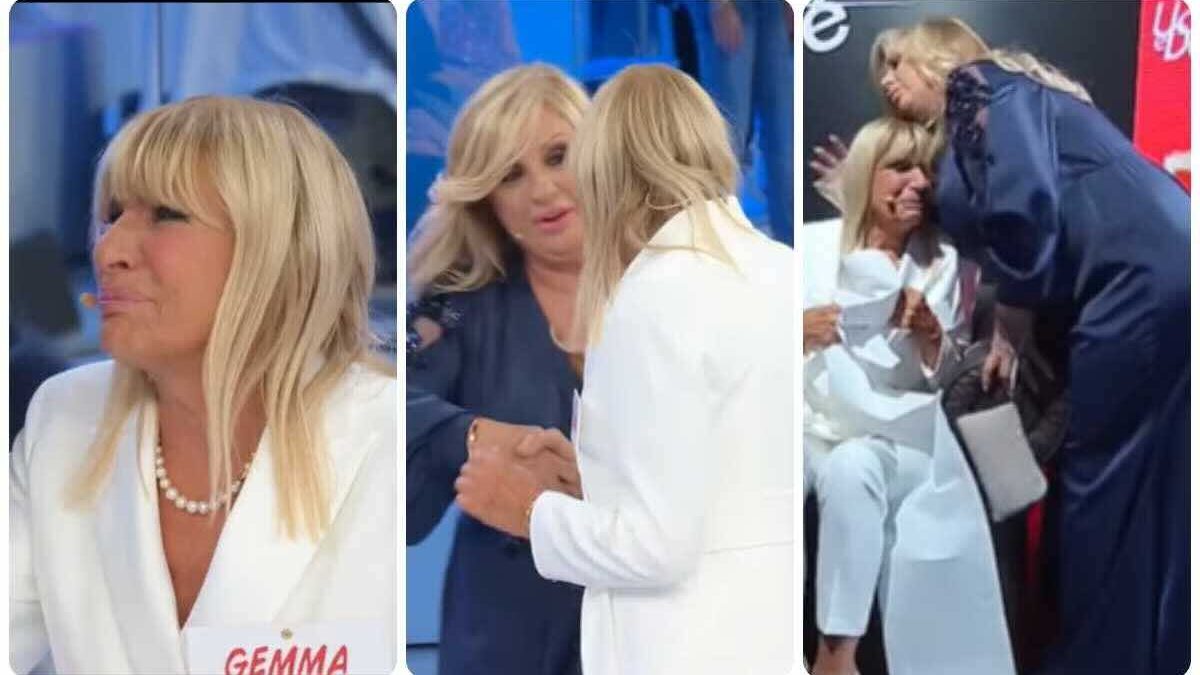 “Chiamo un dottore”. Gemma si sente male in studio, Tina si preoccupa e la accompagna fuori