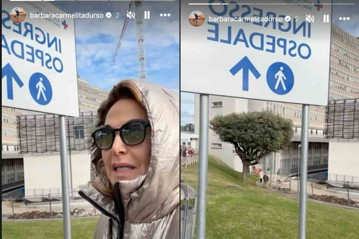 barbara d'urso in ospedale
