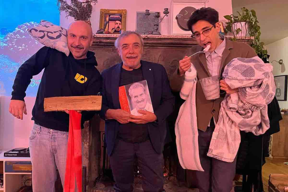 Nino Frassica con Valerio Lundini e Maccio Capatonda