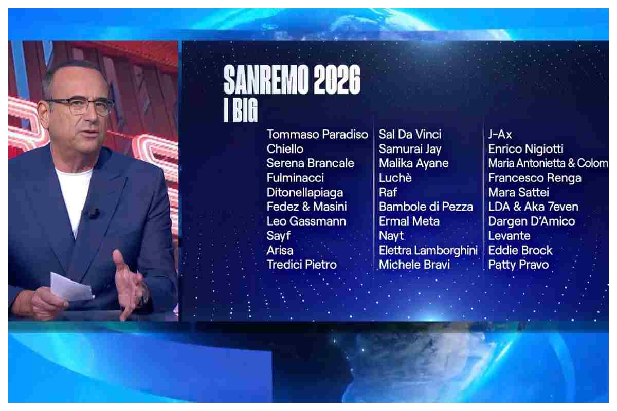 Sanremo 2026, cantanti in gara