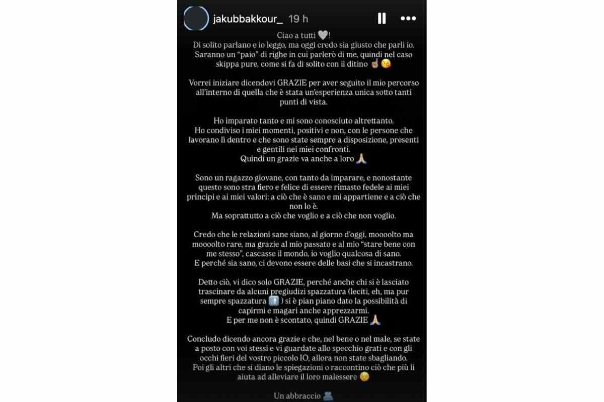 uomini e donne jakub sui social
