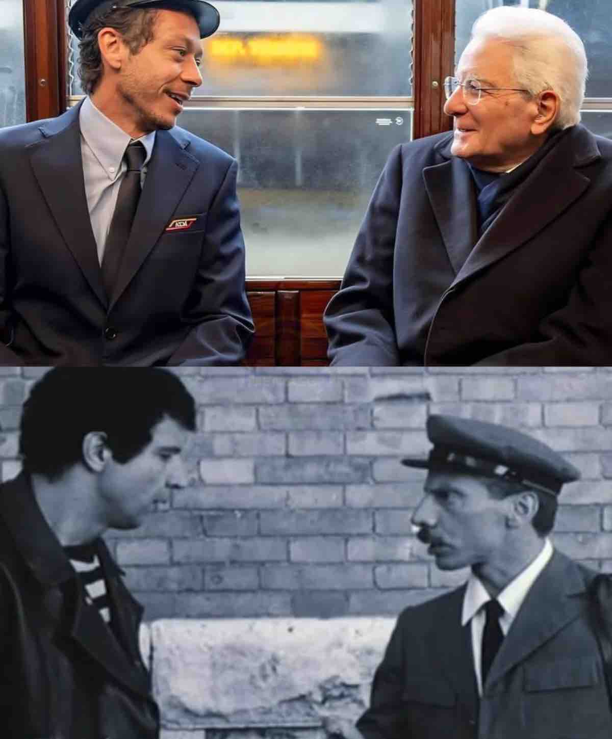 Valentino Rossi e Sergio Mattarella durante la cerimonia d'apertura di Milano-Cortina 2026