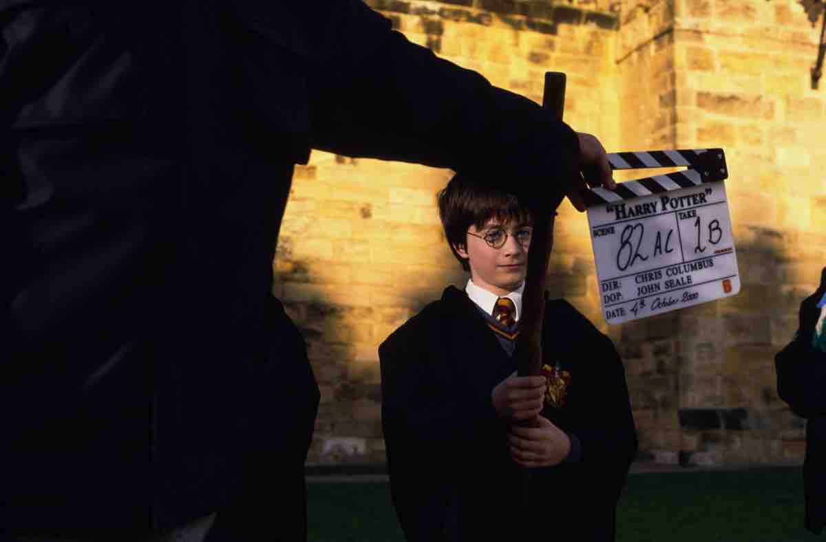 Harry Potter Daniel Radcliffe sul set de La Pietra Filosofale
