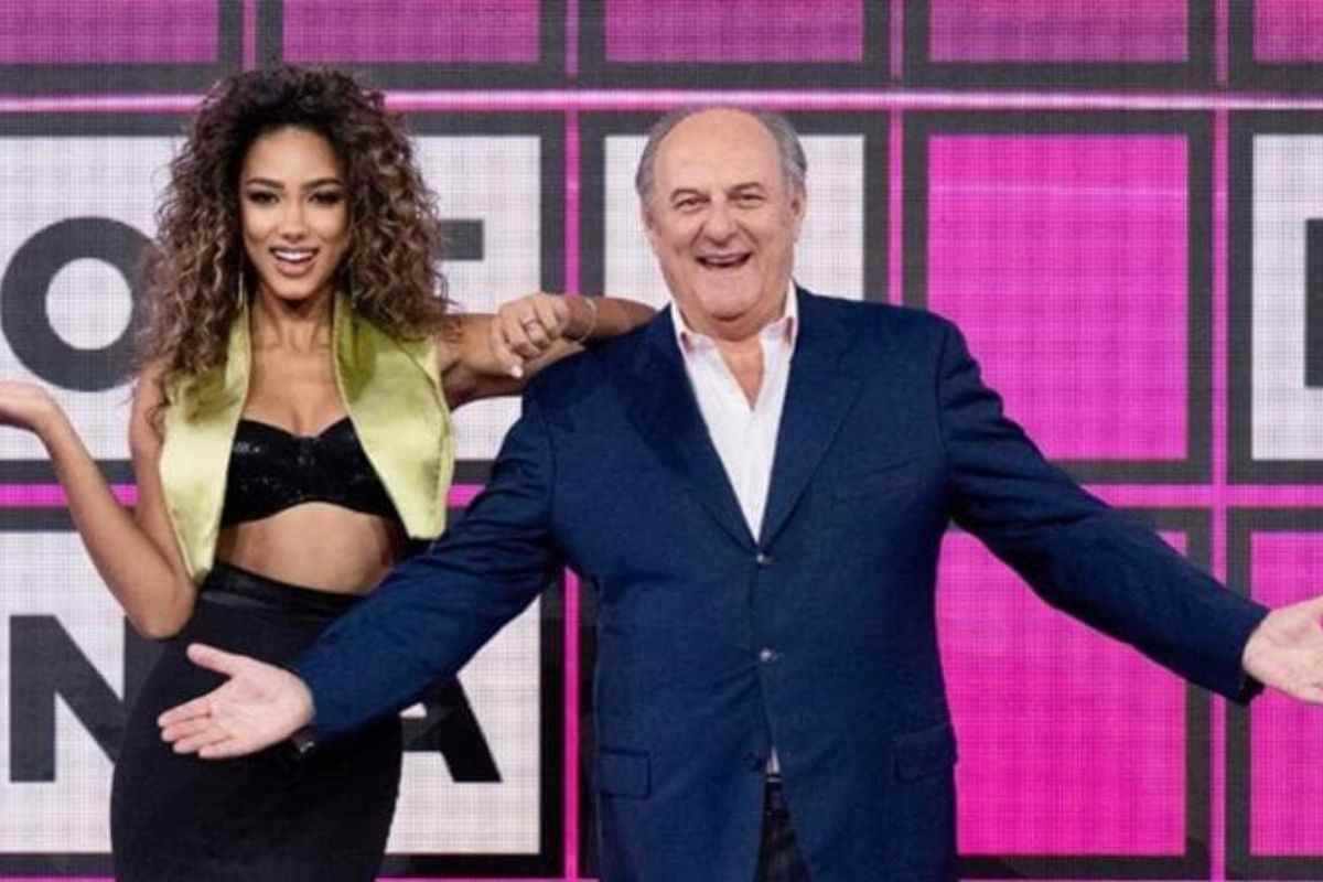 Samira e Gerry nello studio de La Ruota della Fortuna