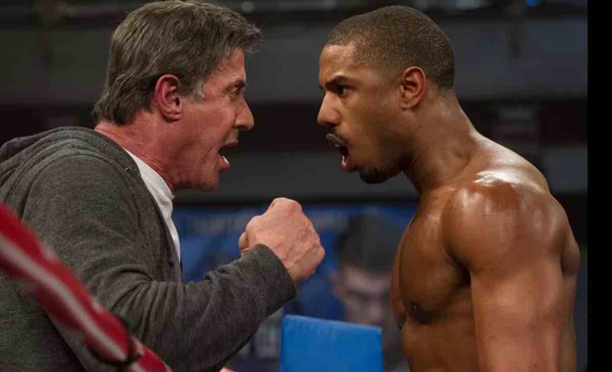 Creed Sylvester Stallone e Michael B Jordan sul set