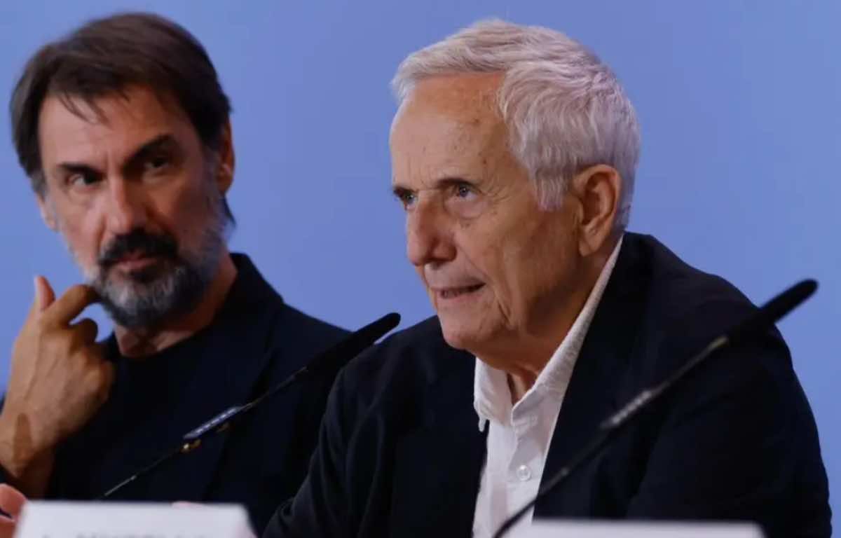 Fabrizio Gifuni con Marco Bellocchio alla Mostra del Cinema di Venezia