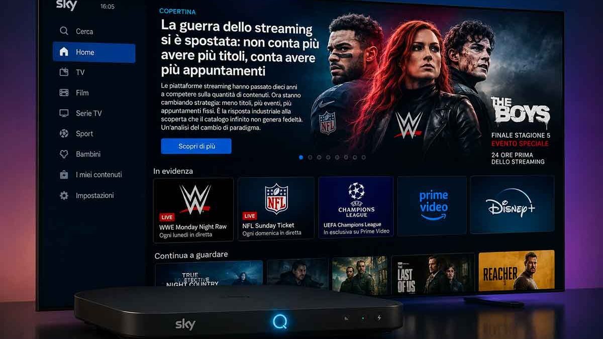 La guerra dello streaming si è spostata: non conta più avere più titoli, conta avere più appuntamenti