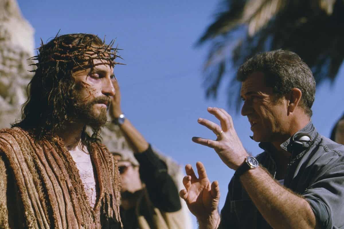 Mel Gibson sul set del film La Passione di Cristo