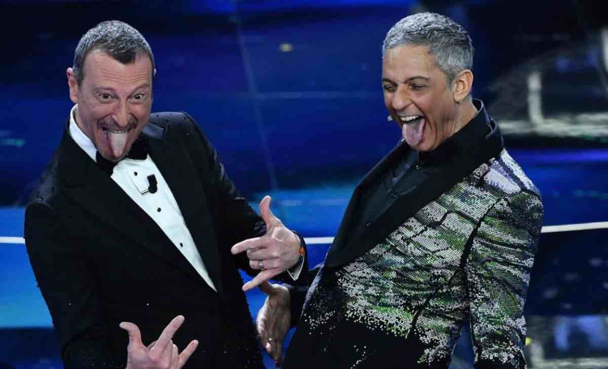 Rosario Fiorello e Amadeus al Festival di Sanremo