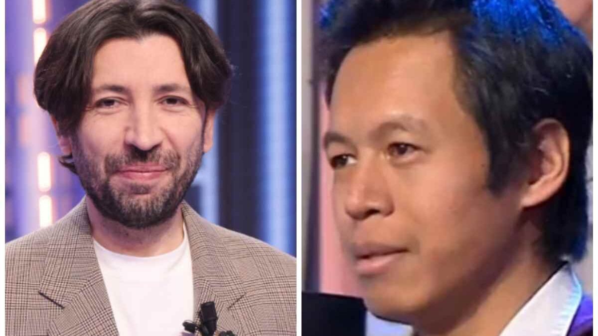 Affari Tuoi, il fuorionda di Herbet Ballerina contro Thanat: le sue parole e la reazione di De Martino