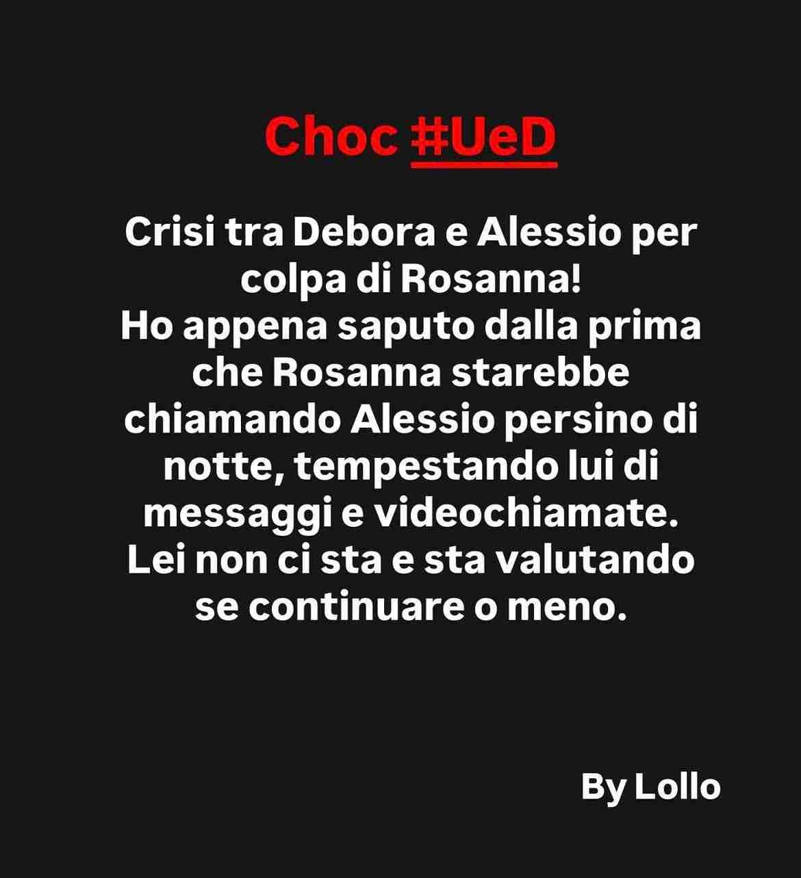 screen dell'indiscrezione lanciata da lollo