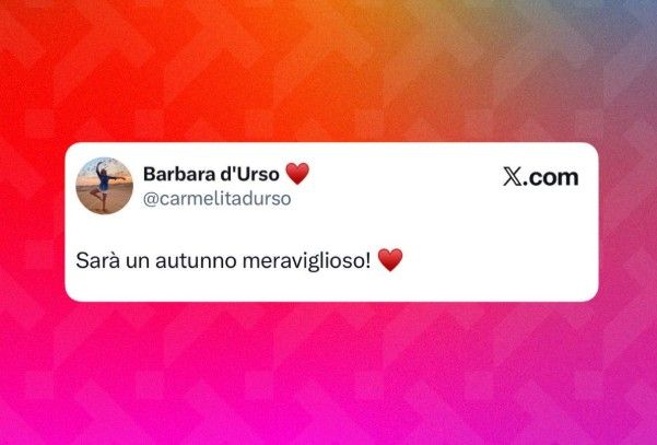 screen del messaggio scritto da Barbara D'Urso