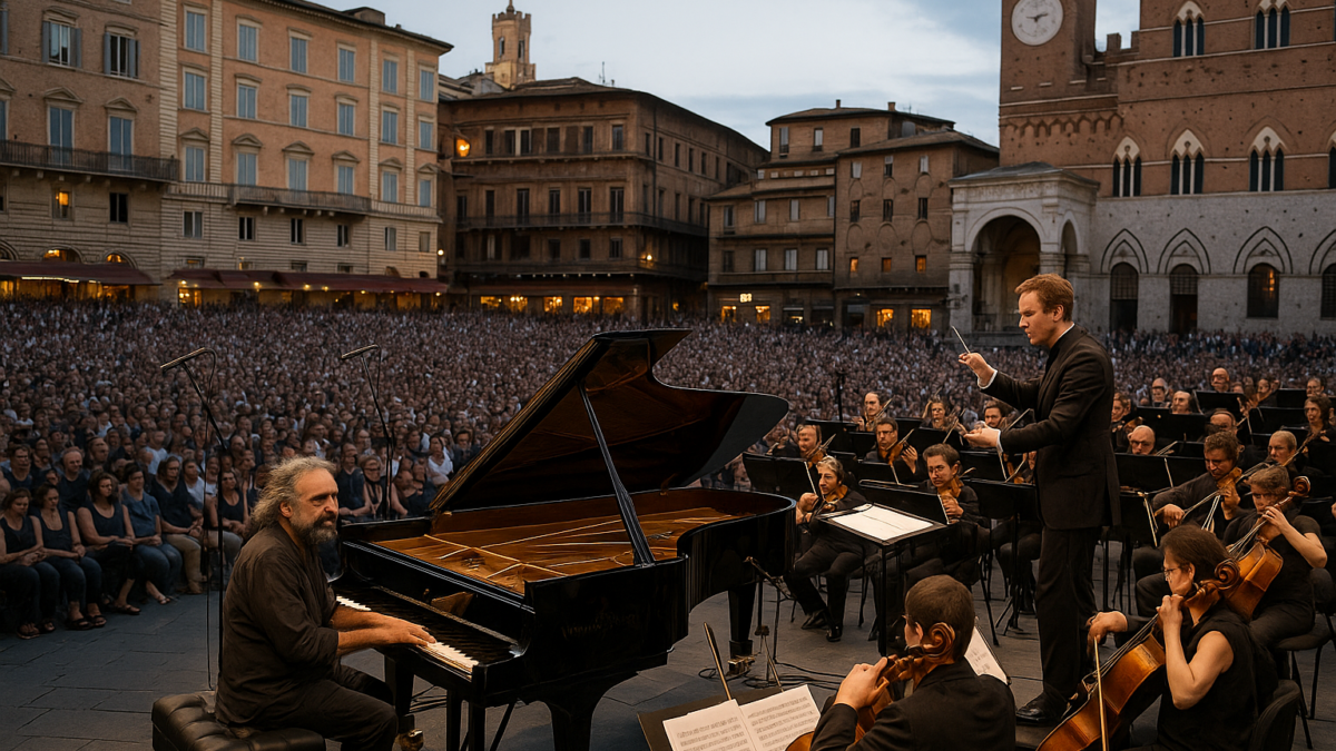 Siena estate 2026: Bollani e l’Orchestra di Santa Cecilia in piazza del Campo con Gershwin e Ravel
